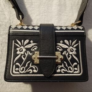 Womens Embroidered Shoulder Purse